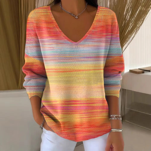 LOUNA | T-SHIRT DECONTRACTE DEGRADE AUX MANCHES LONGUES