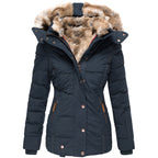 LÉONICA - MANTEAU D´HIVER CHAUD AVEC DOUBLE EN FOURRURE