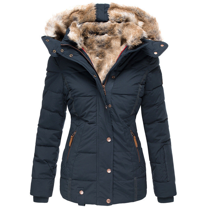 LÉONICA - MANTEAU D´HIVER CHAUD AVEC DOUBLE EN FOURRURE
